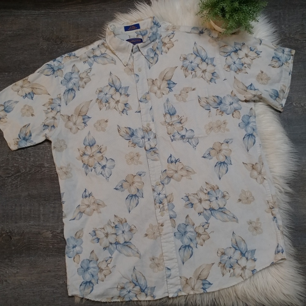 Rare Hawaiian Print Pendleton Button Up Shirt - image 1